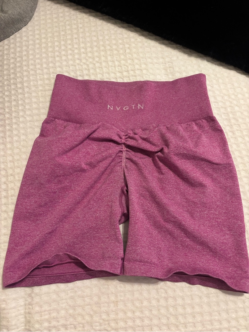 NVGTN scrunch High-Waist Ruched Heather Magenta Bike Shorts